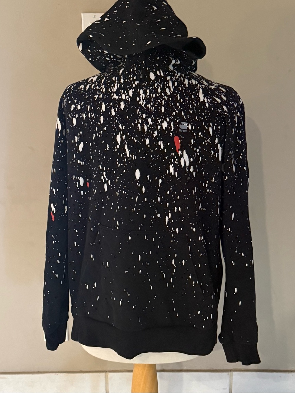 G-Star Raw Men’s 1/4 Zip Hoodie Paint Platter Size Large